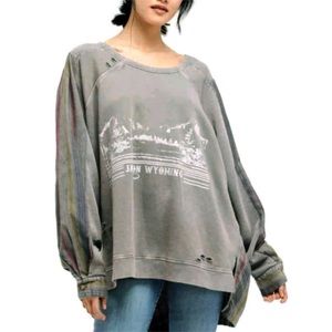 Free People Jackson Wyoming Distressed Pullover
